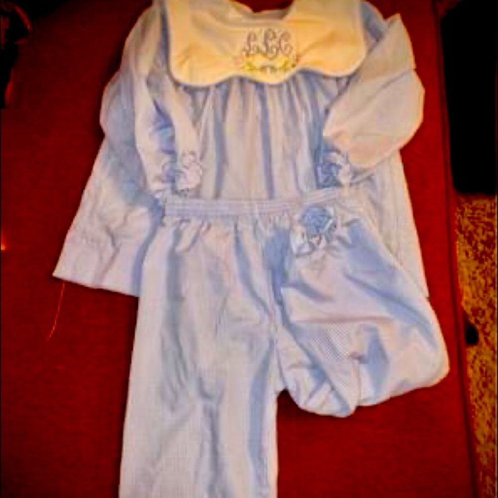 Blue Gingham pants set
